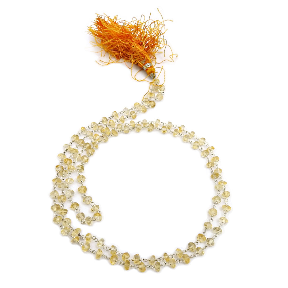 Round Natural Citrine November Handmade Cluster Bezel Boho Necklace Solid Silver