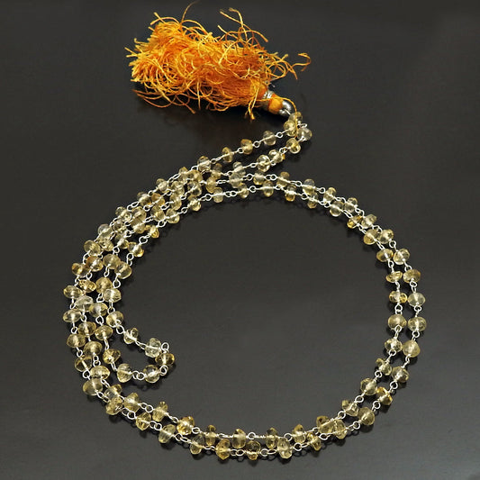 Round Natural Citrine November Handmade Cluster Bezel Boho Necklace Solid Silver