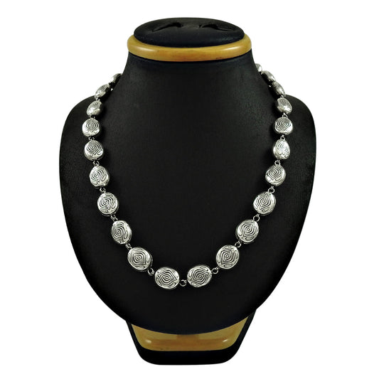 Elegant Solid 925 Silver Statement Necklace Jewelry for Her
