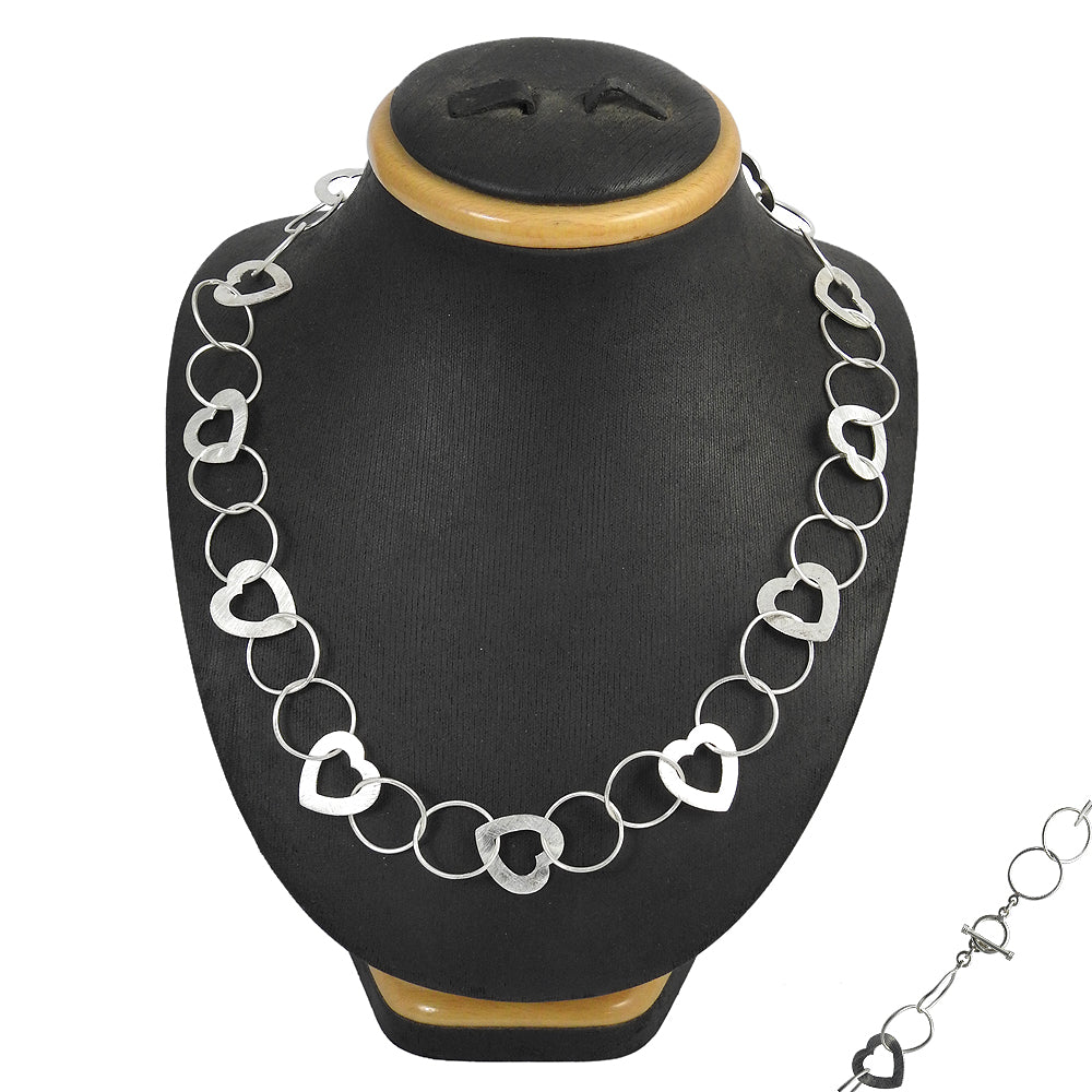 Solid 925 Sterling Silver Heart Necklace Gift For Women Girls