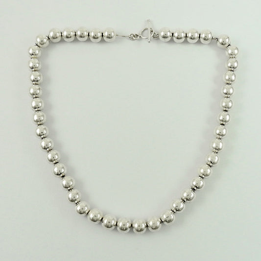 Solid 925 Sterling Silver Beads Necklace Elegant Daily Wear