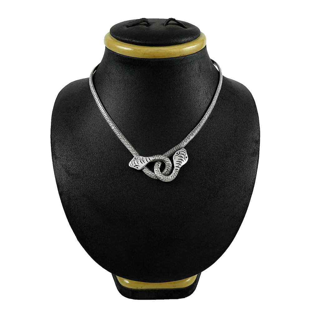 Solid 925 Silver Snake Necklace Elegant Jewelry for Women