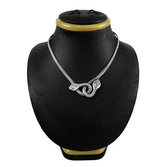 Solid 925 Silver Snake Necklace Elegant Jewelry for Women