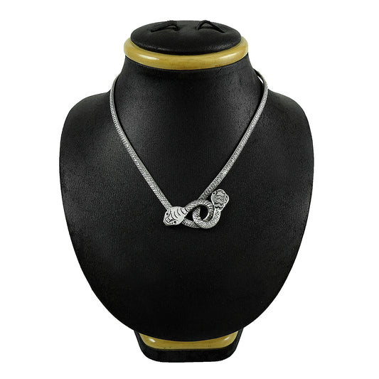 Solid 925 Silver Snake Necklace Elegant Jewelry for Women