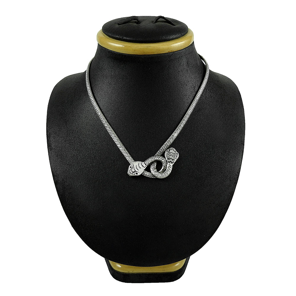 Solid 925 Silver Snake Necklace Elegant Jewelry for Women