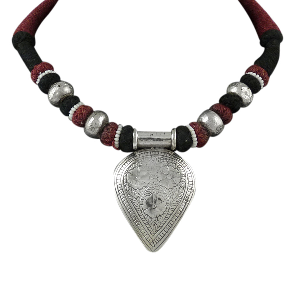 Solid 925 Sterling Silver Engraved Necklace Thread Jewelry