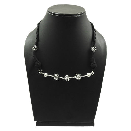 Solid Sterling Silver Thread Necklace Luxury Statement Jewelry
