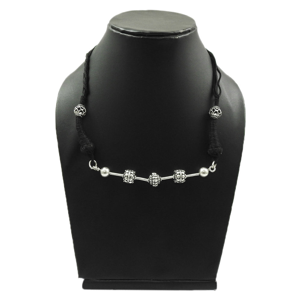 Solid Sterling Silver Thread Necklace Luxury Statement Jewelry