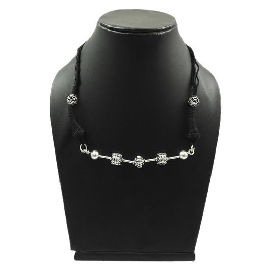 Solid Sterling Silver Thread Necklace Luxury Statement Jewelry