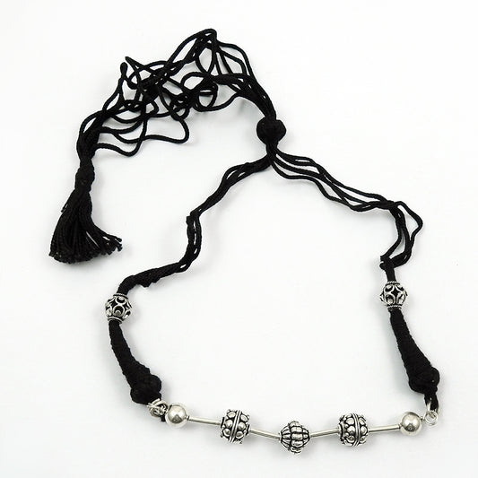 Solid Sterling Silver Thread Necklace Luxury Statement Jewelry