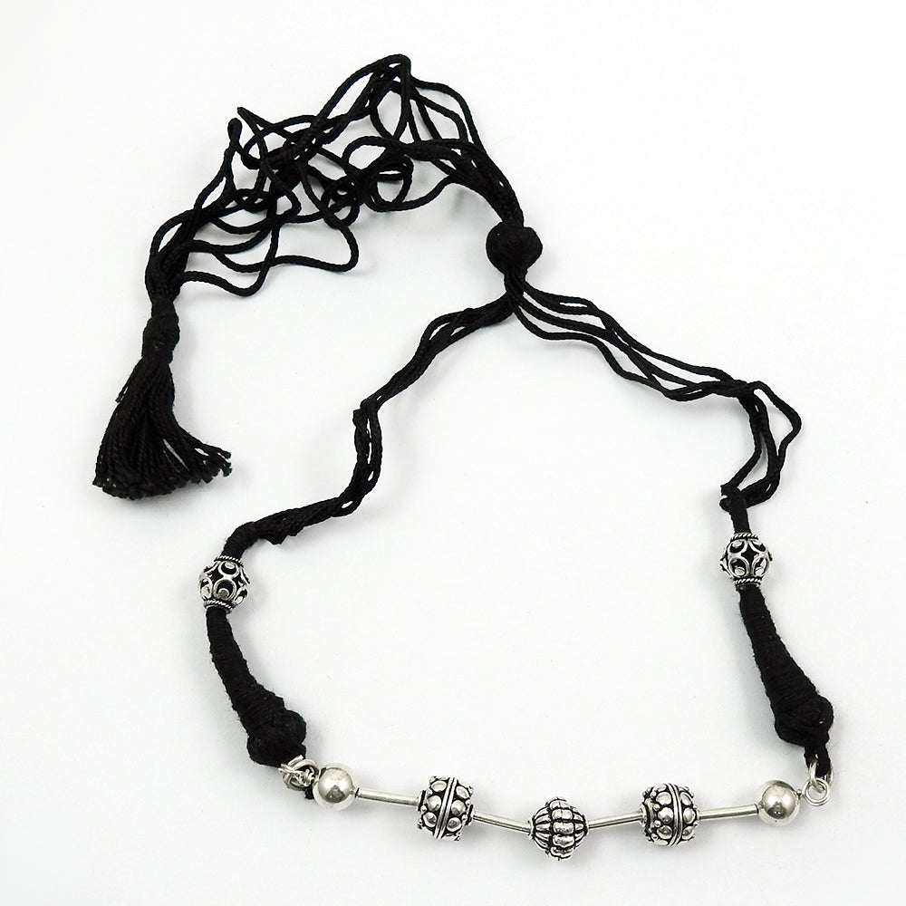 Solid Sterling Silver Thread Necklace Luxury Statement Jewelry