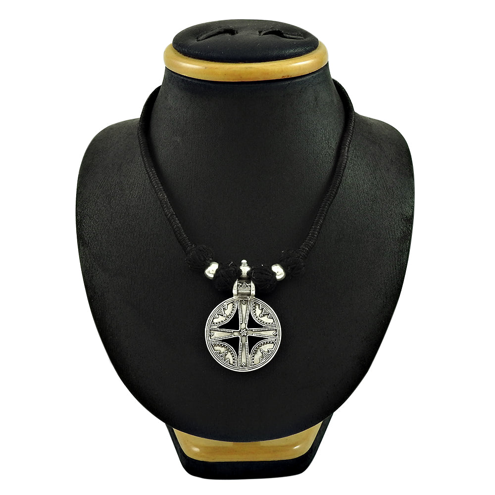 Solid 925 Silver Thread Pendant Necklace Party Wear Jewelry