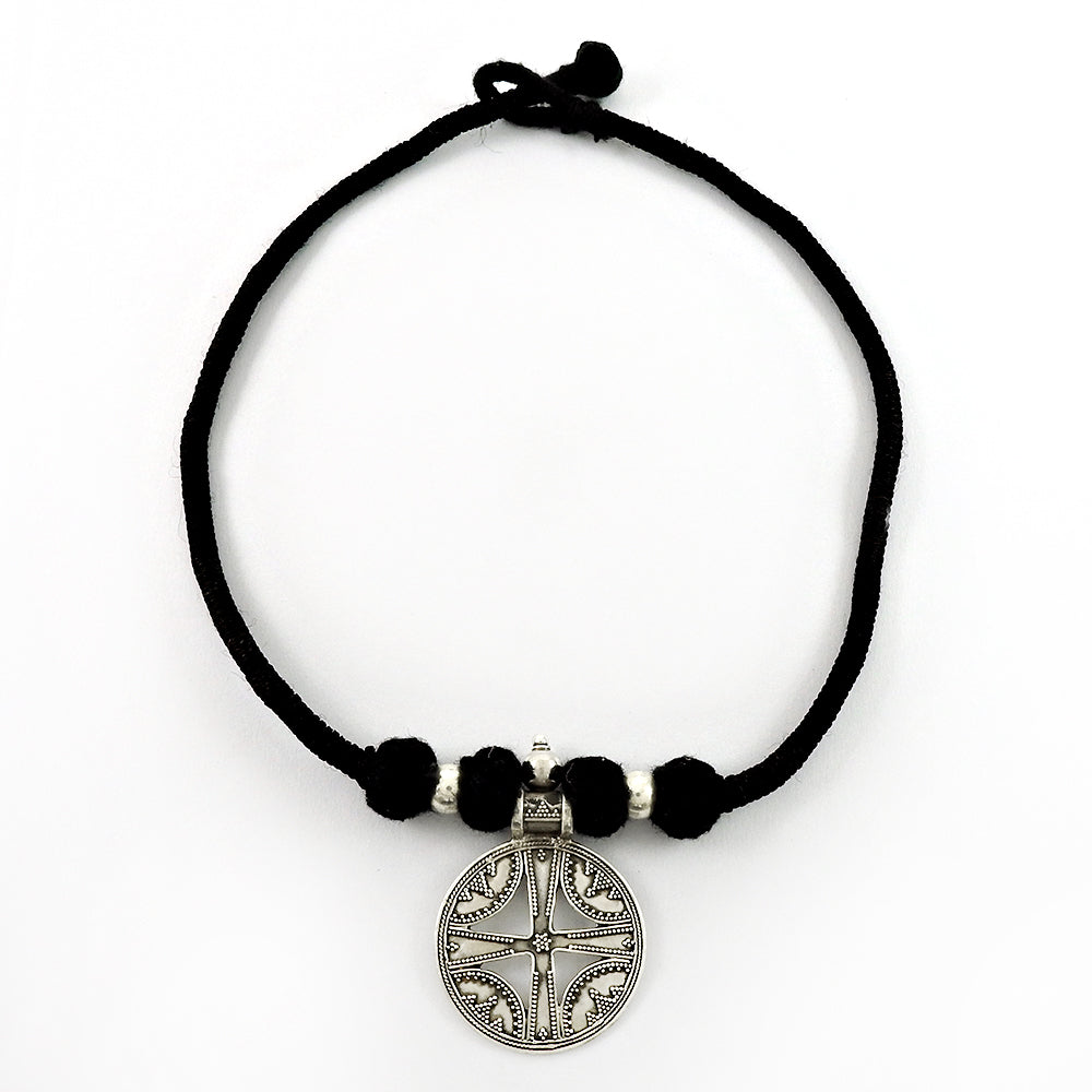 Solid 925 Silver Thread Pendant Necklace Party Wear Jewelry