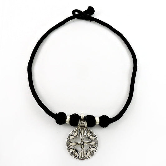 Solid 925 Silver Thread Pendant Necklace Party Wear Jewelry