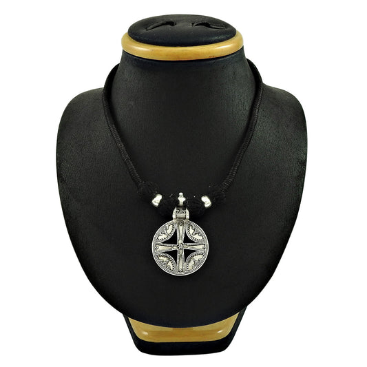 Solid 925 Silver Thread Pendant Necklace Party Wear Jewelry