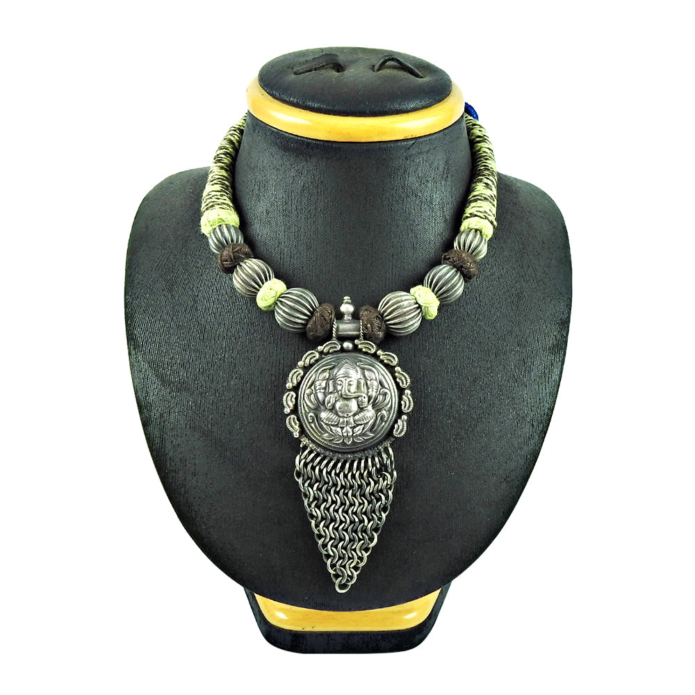 Lord Ganesha Necklace Indian Jewelry 925 Solid Sterling Silver