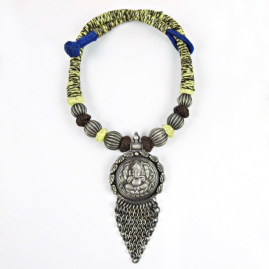 Lord Ganesha Necklace Indian Jewelry 925 Solid Sterling Silver