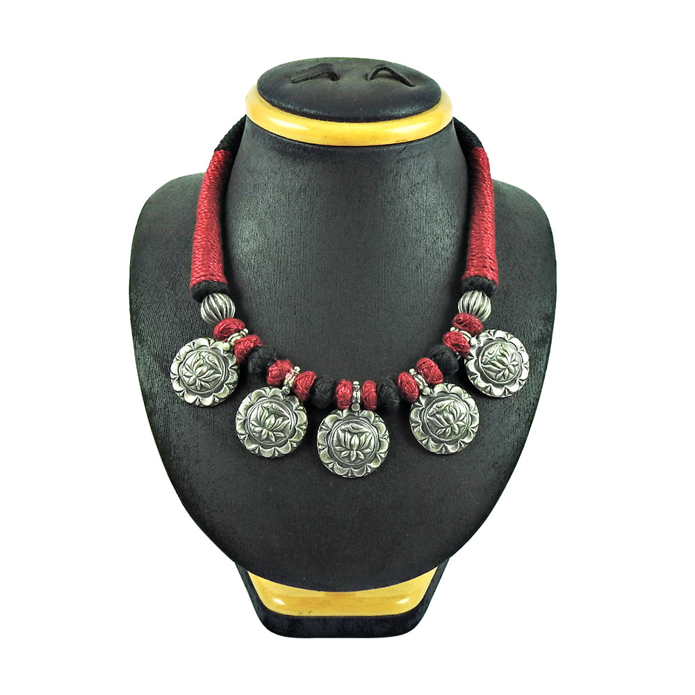 925 Sterling Silver Handcrafted Jewelry Cluster Thread Necklace