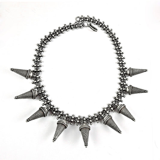 Oxidised Sterling Silver Fashion Jewellery Rare Cone Necklace