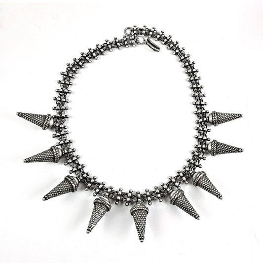 Oxidised Sterling Silver Fashion Jewellery Rare Cone Necklace