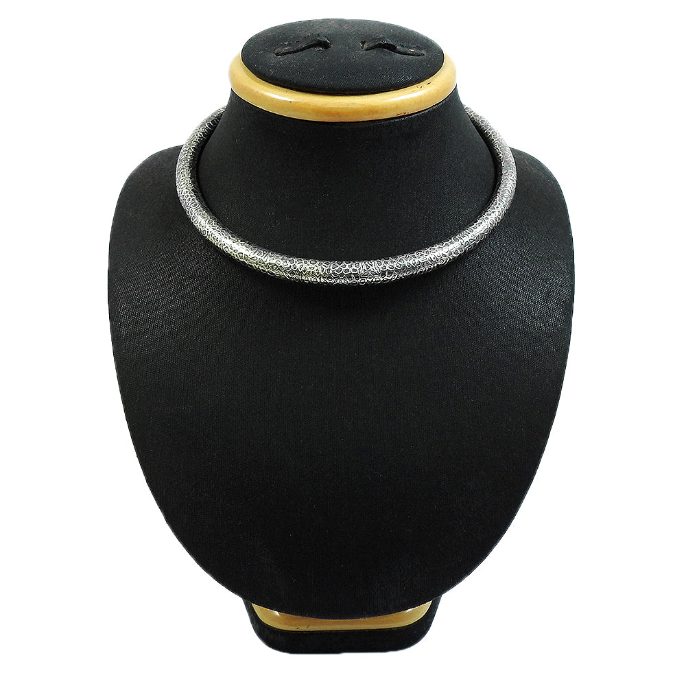 925 Solid Sterling Silver Collar Necklace Tribal Jewelry