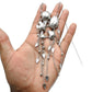 Solid 925 Silver Hanging Chain Statement Necklace