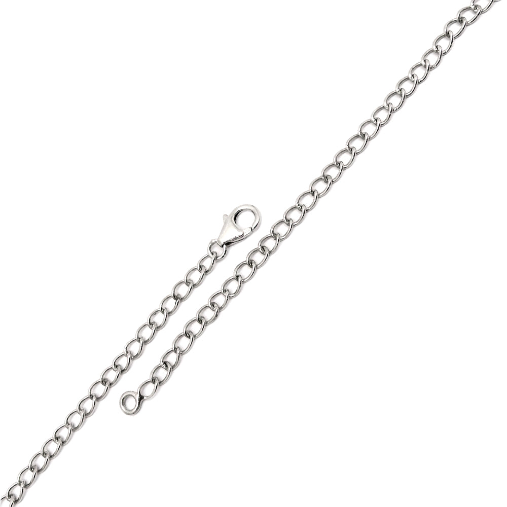 Solid 925 Silver Hanging Chain Statement Necklace