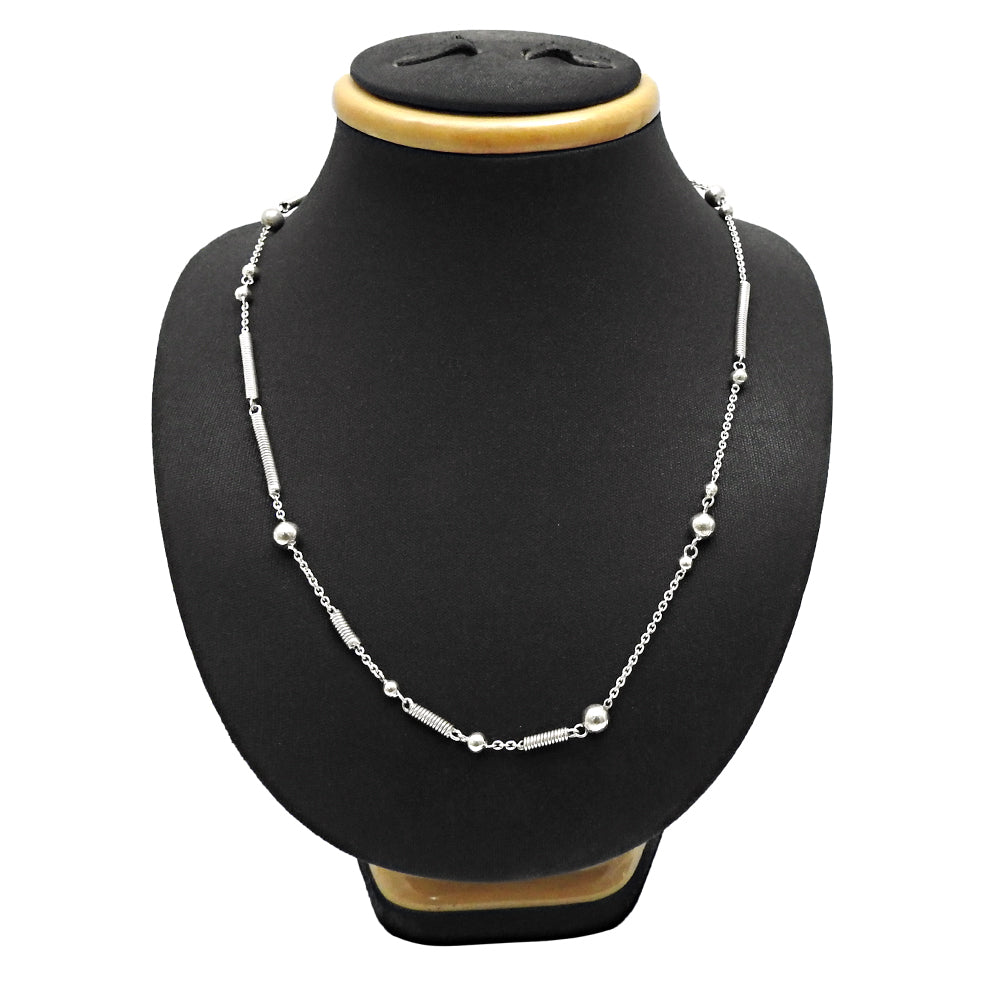 Solid 925 Sterling Silver Spring Chain Necklace