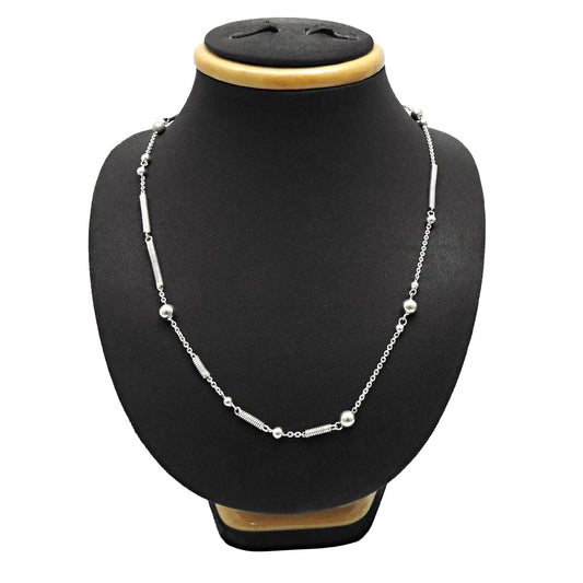 Solid 925 Sterling Silver Spring Chain Necklace