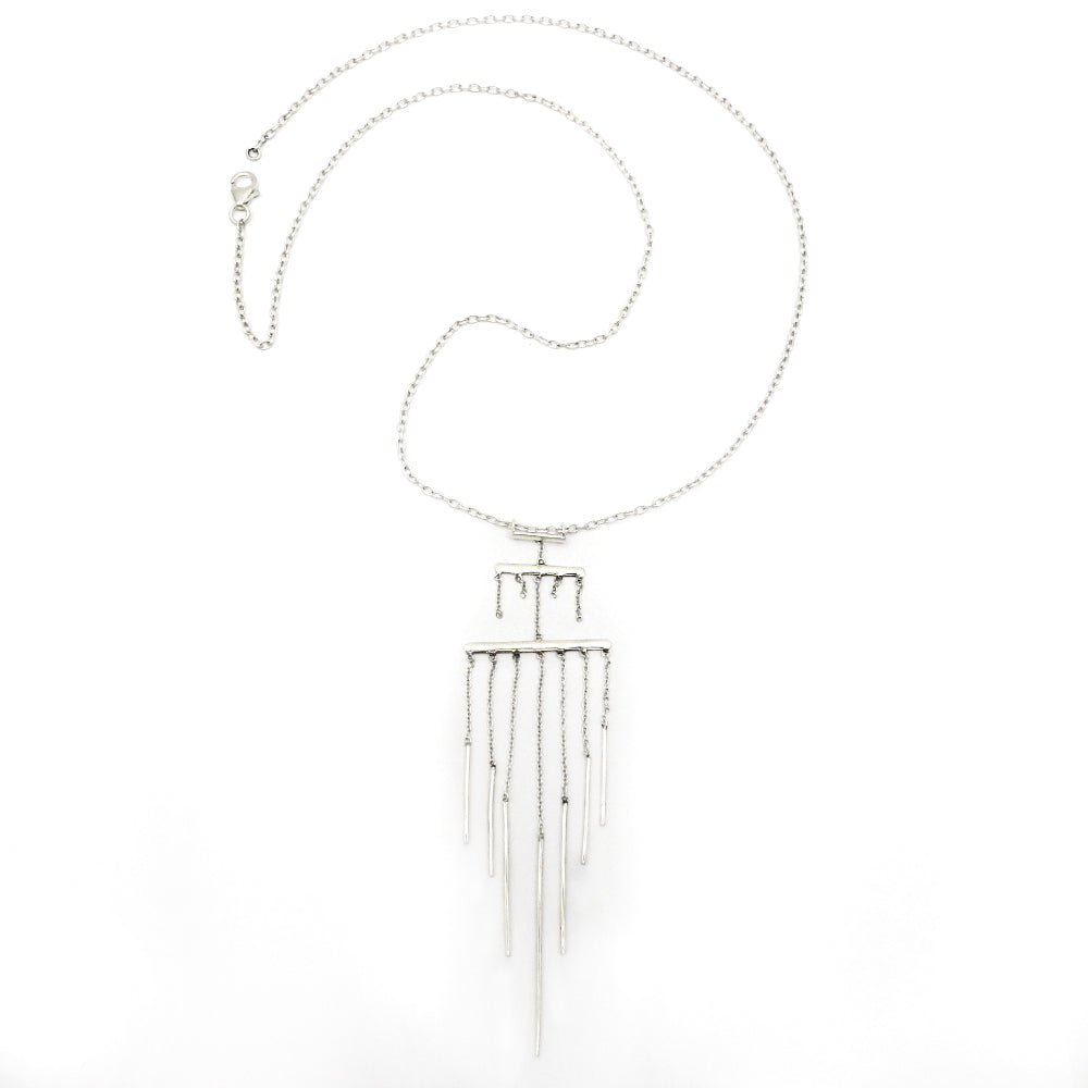 Solid 925 Sterling Silver Hanging Chain Necklace