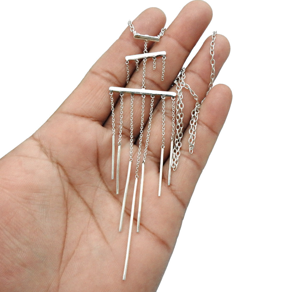 Solid 925 Sterling Silver Hanging Chain Necklace