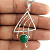 Natural Green Onyx Gemstone 925 Sterling Silver Pendant Party Wear Jewelry A6