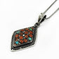Natural Coral Bezel Root Chakra Unique Elegant New Pendant Solid Sterling Silver