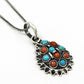 Round Throat Chakra Coral Boho Daughter Anniversary Pendant 925 Sterling Silver