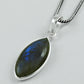 Third Eye Chakra Natural Labradorite Bezel Boho Pendant Solid Sterling Silver