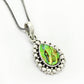 Pear Abalone Shell Stone Bezel Sister Unique Engagement Pendant Sterling Silver