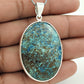 Gift For Her 925 Silver Natural Azurite Gemstone Pendant Vintage Look Q1