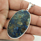 Birthday Gift Natural Azurite Gemstone Trendy Pendant 925 Sterling Silver N61