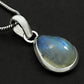 Pear Natural Rainbow Moonstone 925 Solid Silver Wife Ethnic Art Deco New Pendant