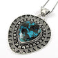 Birthday Gift 925 Sterling Silver Natural Turquoise Gemstone Pendant Boho W7