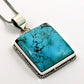 Natural Turquoise Gemstone Pendant Bohemian 925 Sterling Silver For Women L42