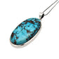 Oval Natural Turquoise Sterling Silver Daughter Anniversary Bezel Unique Pendant