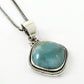 Cushion Natural Larimar New Boho Anniversary Bezel Pendant 925 Sterling Silver