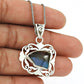 Natural Labradorite Gemstone Pendant Bohemian Blue 925 Sterling Silver A78