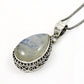Gift For Her 925 Silver Natural Rainbow Moonstone Gemstone Pendant Boho A63