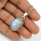Birthday Gift Rainbow Moonstone Gemstone Pendant 925 Silver Jewelry Ee20