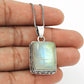 Crown Chakra Natural Rainbow Moonstone Tribal Sister Pendant 925 Solid Silver