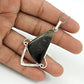 Trillion Black Rutile Stone Ethnic Pendant Jewelry 925 Silver
