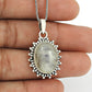 Natural Rainbow Moonstone Gemstone Pendant Bohemian White 925 Sterling Silver R8