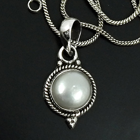 Natural Pearl Jewelry 925 Sterling Silver Pendant Boho For Girls X3